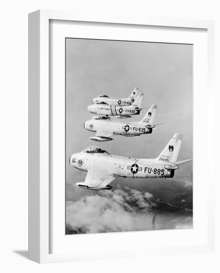 Flight of F-86 Sabrejets Guard the Philippines-null-Framed Photographic Print