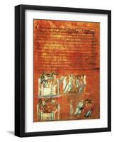 Flight of Loth and the Destruction of Sodom, Miniature from Genesis of Vienna-null-Framed Giclee Print