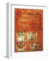 Flight of Loth and the Destruction of Sodom, Miniature from Genesis of Vienna-null-Framed Giclee Print