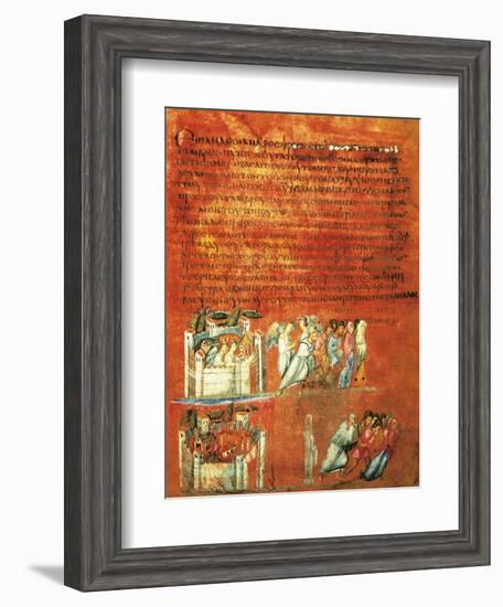 Flight of Loth and the Destruction of Sodom, Miniature from Genesis of Vienna-null-Framed Giclee Print