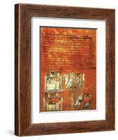 Flight of Loth and the Destruction of Sodom, Miniature from Genesis of Vienna-null-Framed Giclee Print