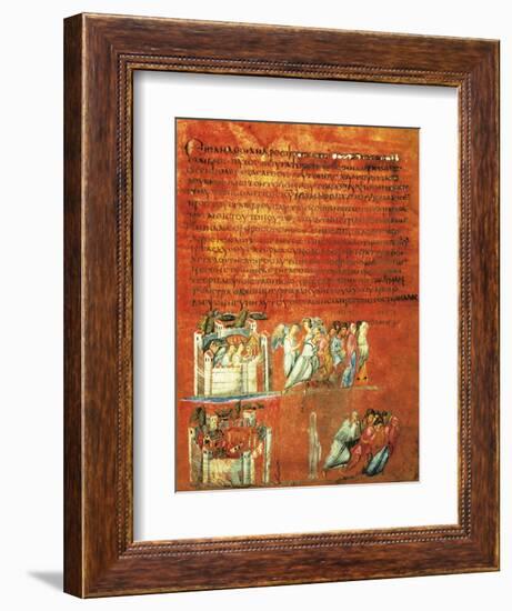 Flight of Loth and the Destruction of Sodom, Miniature from Genesis of Vienna-null-Framed Giclee Print