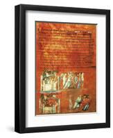 Flight of Loth and the Destruction of Sodom, Miniature from Genesis of Vienna-null-Framed Giclee Print