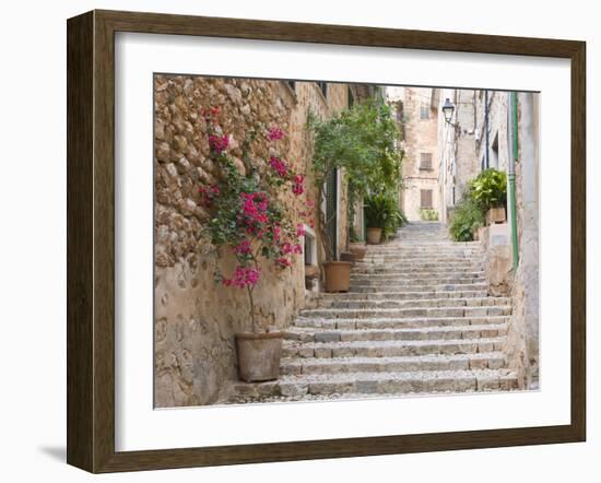 Flight of Steps in the Heart of the Village Fornalutx Near Soller, Mallorca, Balearic Islands, Spai-Ruth Tomlinson-Framed Photographic Print