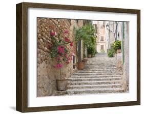 Flight of Steps in the Heart of the Village Fornalutx Near Soller, Mallorca, Balearic Islands, Spai-Ruth Tomlinson-Framed Photographic Print