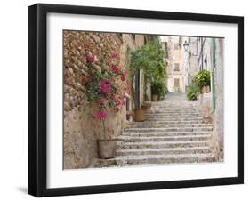 Flight of Steps in the Heart of the Village Fornalutx Near Soller, Mallorca, Balearic Islands, Spai-Ruth Tomlinson-Framed Photographic Print