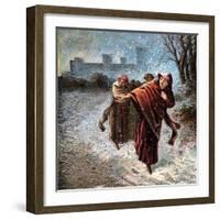 Flight of the Empress Maude, 12th Century-null-Framed Giclee Print