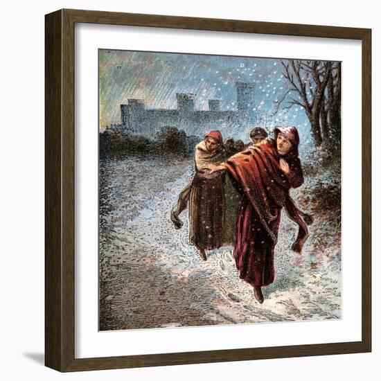 Flight of the Empress Maude, 12th Century-null-Framed Giclee Print