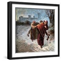 Flight of the Empress Maude, 12th Century-null-Framed Giclee Print