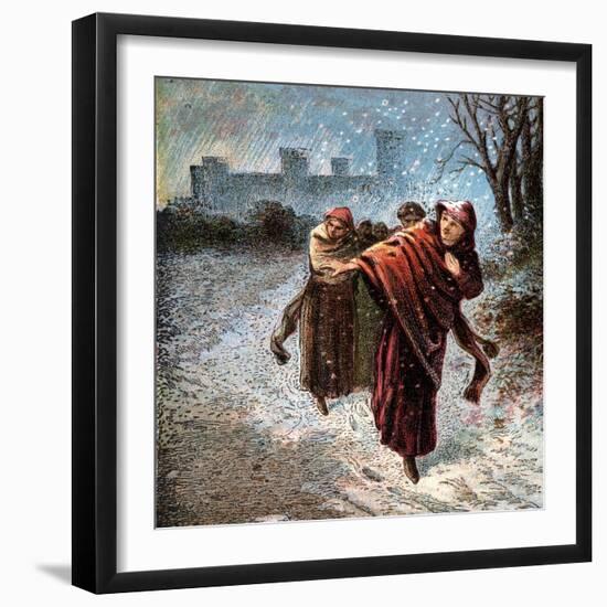 Flight of the Empress Maude, 12th Century-null-Framed Giclee Print