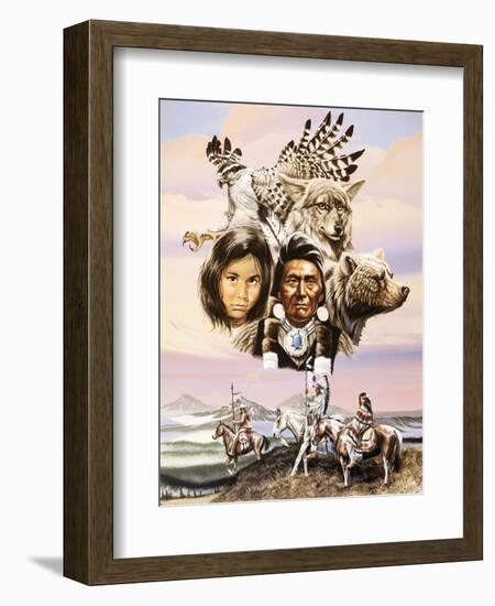 Flight of the Tribe-Unknown ampel-Framed Art Print