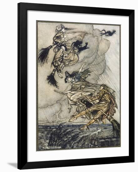 Flight of Witches-Arthur Rackham-Framed Art Print