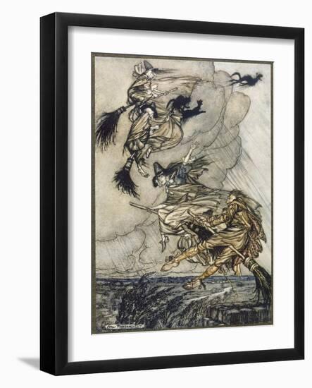 Flight of Witches-Arthur Rackham-Framed Art Print