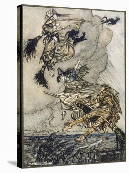 Flight of Witches-Arthur Rackham-Stretched Canvas