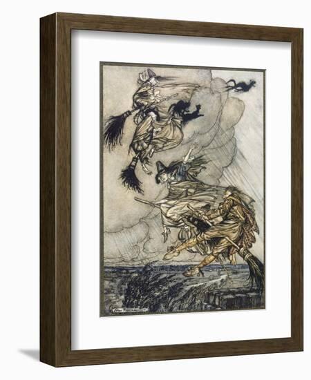 Flight of Witches-Arthur Rackham-Framed Art Print