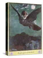 Flight on the Bird, Illustration from 'The Cuckoo Clock' by Mrs Molesworth,-Charles Edmund Brock-Stretched Canvas