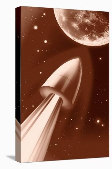 Flight To the Moon by Jules Verne-Detlev Van Ravenswaay-Stretched Canvas