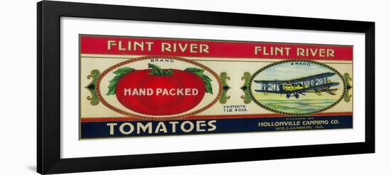 Flint River Tomato Label - Williamson, GA-Lantern Press-Framed Art Print