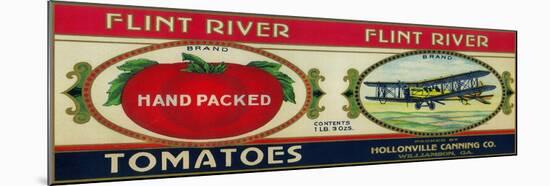 Flint River Tomato Label - Williamson, GA-Lantern Press-Mounted Art Print