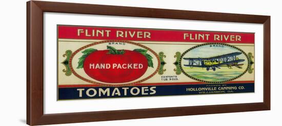 Flint River Tomato Label - Williamson, GA-Lantern Press-Framed Art Print