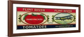 Flint River Tomato Label - Williamson, GA-Lantern Press-Framed Art Print