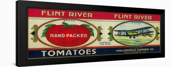 Flint River Tomato Label - Williamson, GA-Lantern Press-Framed Art Print