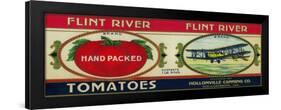 Flint River Tomato Label - Williamson, GA-Lantern Press-Framed Art Print