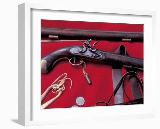 Flintlock Pistol to Be Traded at a Mountain-Man Rendezvous Reenactment, Fort Mandan, North Dakota-null-Framed Photographic Print