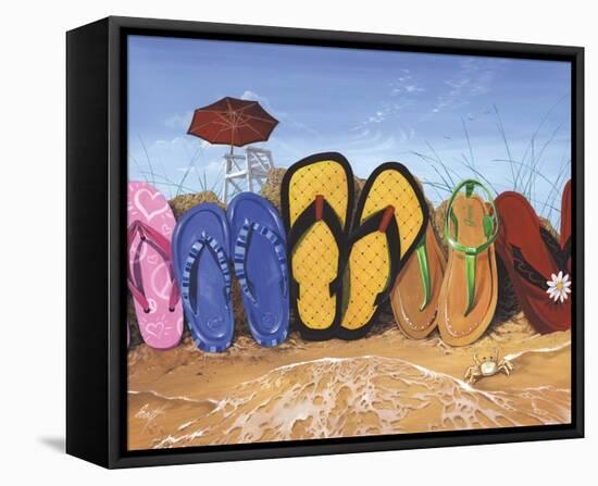 Flip Flop Fence-Scott Westmoreland-Framed Stretched Canvas