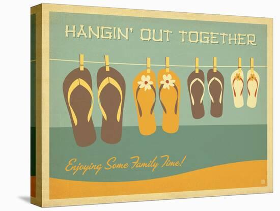 Flip Flops Hangin Out-null-Stretched Canvas