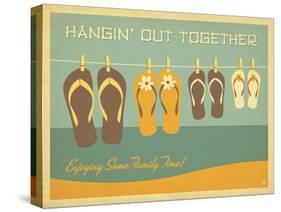 Flip Flops Hangin Out-null-Stretched Canvas