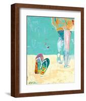 Flip Flops on the Beach-Pamela K. Beer-Framed Art Print