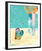 Flip Flops on the Beach-Pamela K. Beer-Framed Art Print