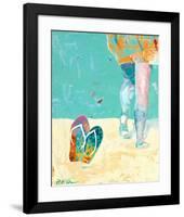 Flip Flops on the Beach-Pamela K. Beer-Framed Art Print