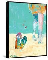 Flip Flops on the Beach-Pamela K. Beer-Framed Stretched Canvas