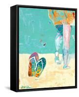 Flip Flops on the Beach-Pamela K. Beer-Framed Stretched Canvas