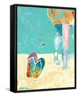 Flip Flops on the Beach-Pamela K. Beer-Framed Stretched Canvas