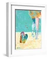 Flip Flops on the Beach-Pamela K. Beer-Framed Art Print