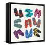 Flip Flops-Jenny Frean-Framed Stretched Canvas