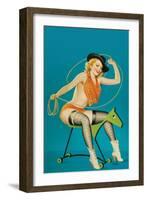 Flirt Magazine;" Roping the Horse"-Peter Driben-Framed Art Print