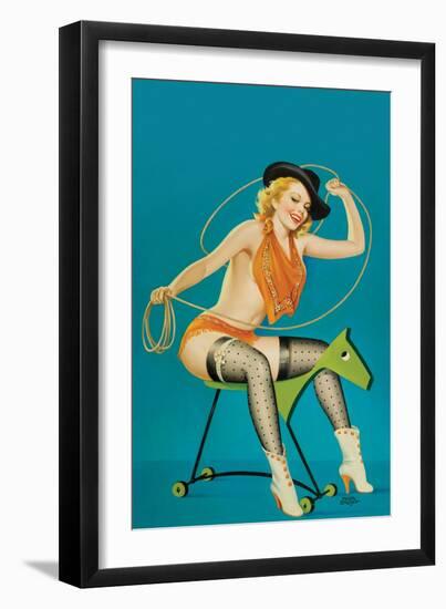 Flirt Magazine;" Roping the Horse"-Peter Driben-Framed Art Print