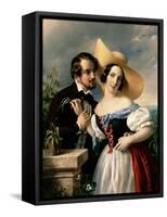 Flirtation, 1841-Miklos Barabas-Framed Stretched Canvas