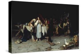 Flirtation at the Feast-Publio de Tommasi-Stretched Canvas