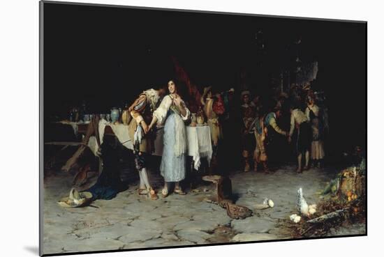 Flirtation at the Feast-Publio de Tommasi-Mounted Giclee Print