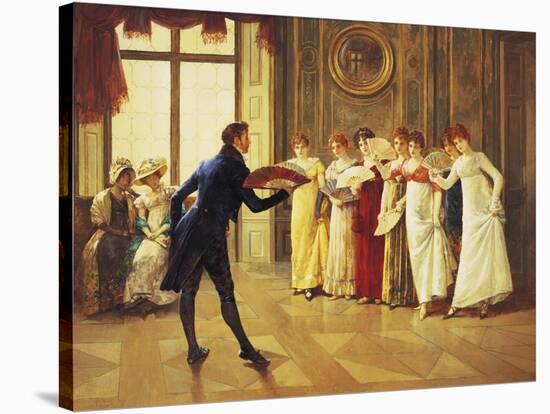 Flirtation-Henry Gillard Glindoni-Stretched Canvas