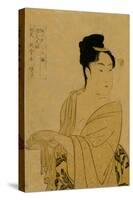 Flirtatious Lover-Kitagawa Utamaro-Stretched Canvas