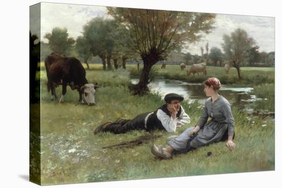 Flirting, 1896-Edouard Debat-Ponson-Stretched Canvas