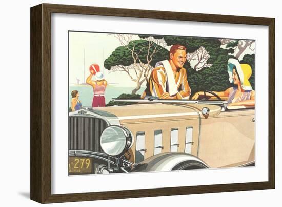 Flirting by the Beach-null-Framed Art Print