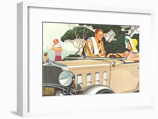 Flirting by the Beach-null-Framed Art Print