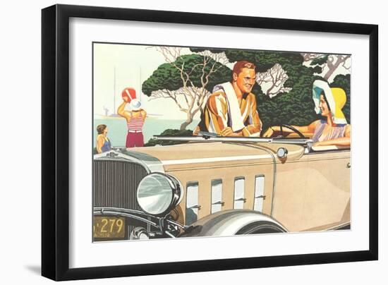 Flirting by the Beach-null-Framed Art Print